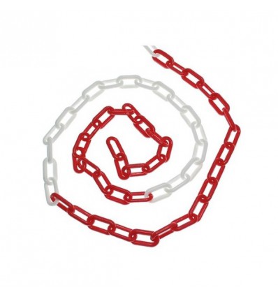 1M Length Plastic Chain Link - Red/White