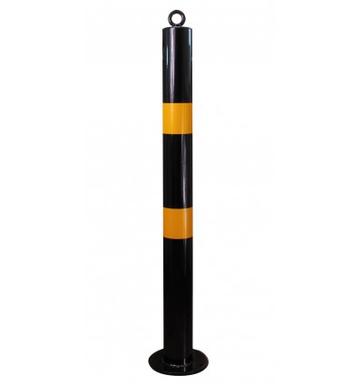 Steel Bolt Down Black & Yellow Static Bollard