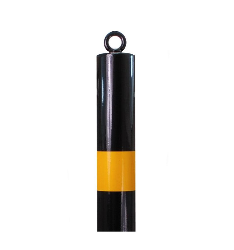 Steel Bolt Down Black & Yellow Static Bollard