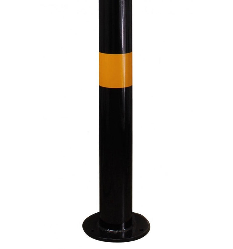 Steel Bolt Down Black & Yellow Static Bollard