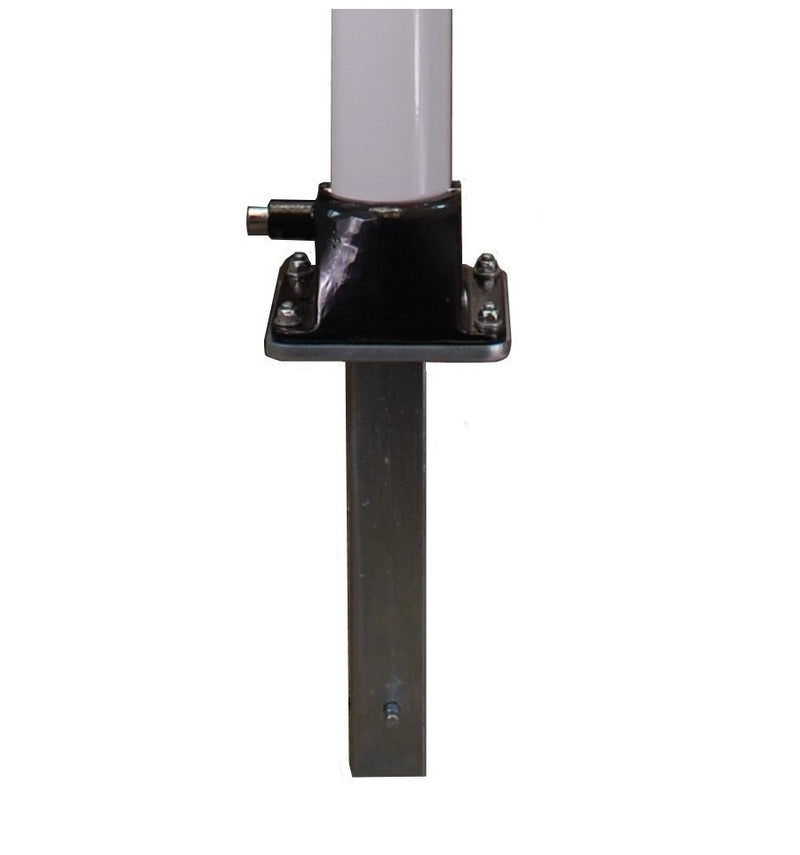 White & Red Fold Down Parking Post With Ground Spigot