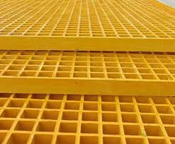 Yellow GRP Open Mesh Grating - 50mm