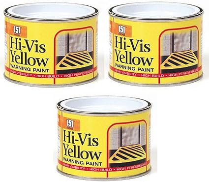 180ml Hi-Vis Yellow Warning Paint - Pack of 3