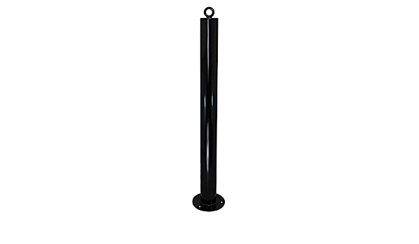 76mm Diameter Steel Bolt Down Static Bollard Black