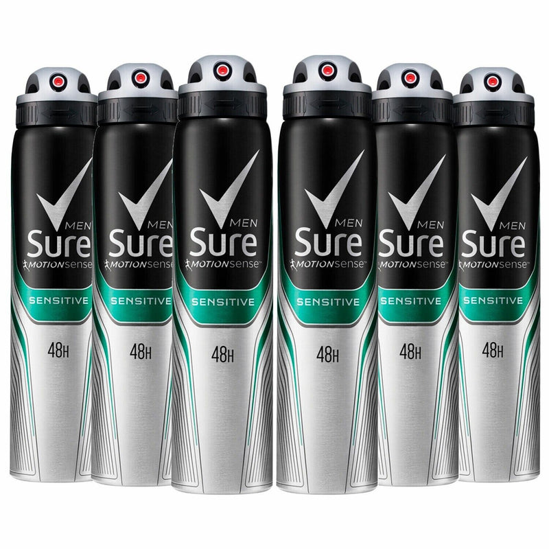 6 x Anti-Perspirant Men Body Spray 250ml