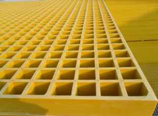 Yellow GRP Open Mesh Grating - 50mm