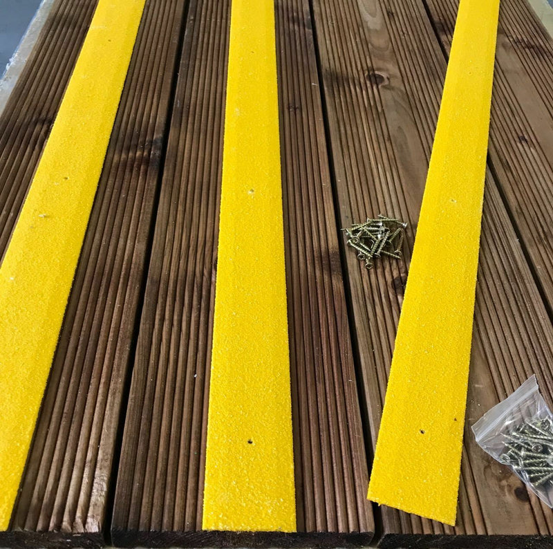 Anti Slip GRP Decking Strips Yellow