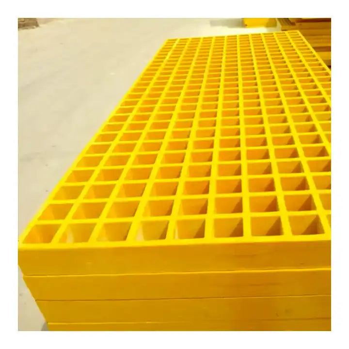 Yellow GRP Open Mesh Grating - 50mm