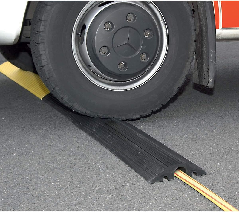 Small Traffic-Line Cable/Hose Protector Ramp - Yellow