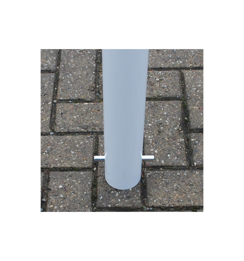 White & Yellow Spigot Based Steel Fixed Bollard