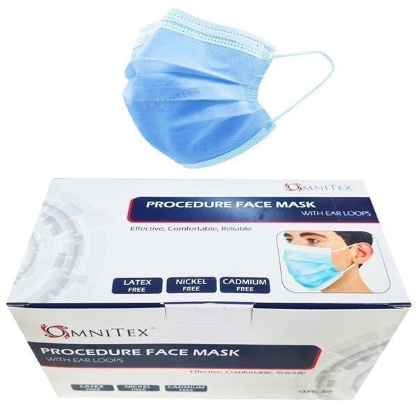 50 Pack Omnitex Type IIR Disposable Medical Face Mask