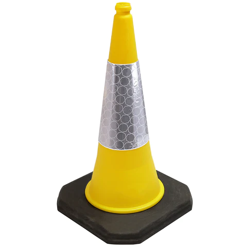 Yellow Two-Piece Road Traffic Safety Cone 750mm